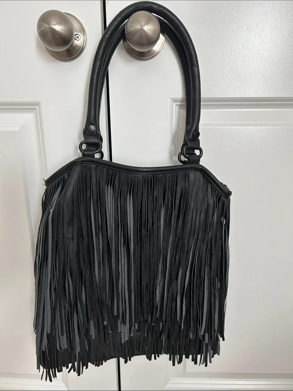 Steve Madden Black Fringe Shoulder Bag